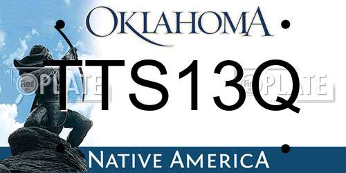TTS13Q Oklahoma License Plate