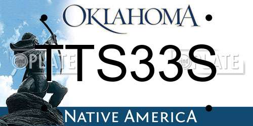 TTS33S Oklahoma License Plate