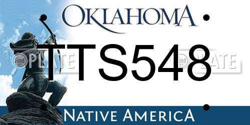 TTS548 Oklahoma License Plate