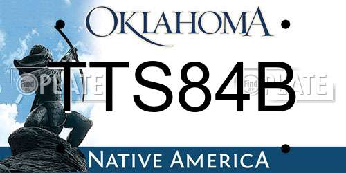 TTS84B Oklahoma License Plate