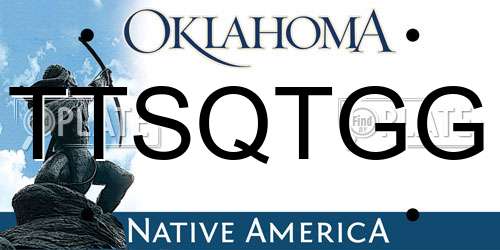 TTSQTGG Oklahoma License Plate