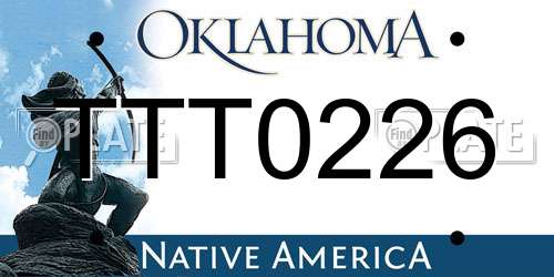 TTT0226 Oklahoma License Plate