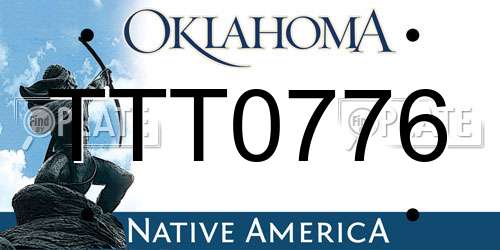 TTT0776 Oklahoma License Plate