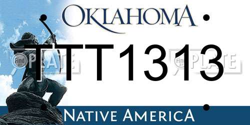 TTT1313 Oklahoma License Plate