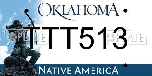 TTT513 Oklahoma License Plate