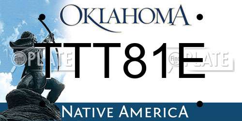 TTT81E Oklahoma License Plate