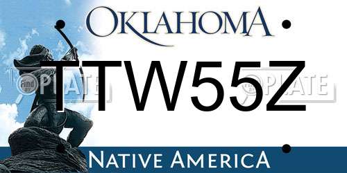 TTW55Z Oklahoma License Plate