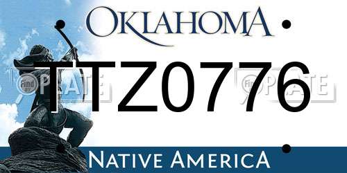 TTZ0776 Oklahoma License Plate