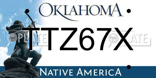 TTZ67X Oklahoma License Plate