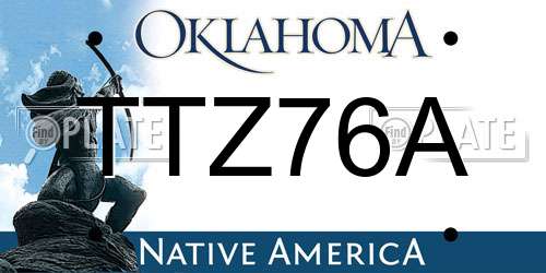 TTZ76A Oklahoma License Plate
