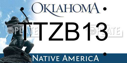 TTZB13 Oklahoma License Plate