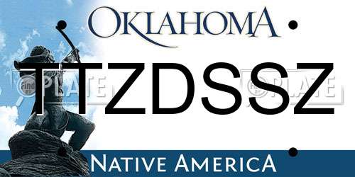 TTZDSSZ Oklahoma License Plate