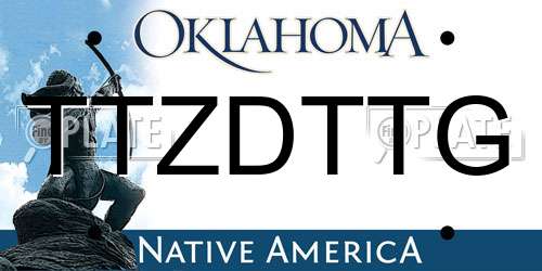 TTZDTTG Oklahoma License Plate