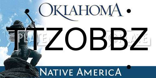 TTZOBBZ Oklahoma License Plate