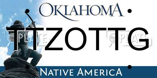 TTZOTTG Oklahoma License Plate