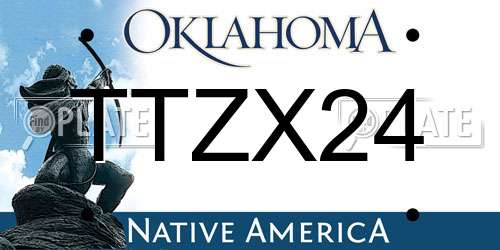 TTZX24 Oklahoma License Plate