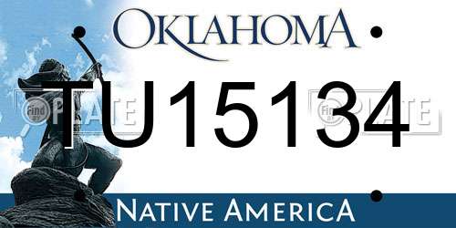 TU15134 Oklahoma License Plate