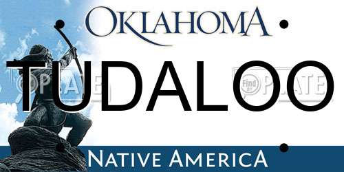 TUDALOO Oklahoma License Plate
