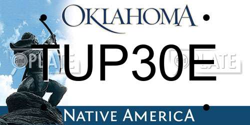 TUP30E Oklahoma License Plate