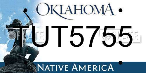 TUT5755 Oklahoma License Plate