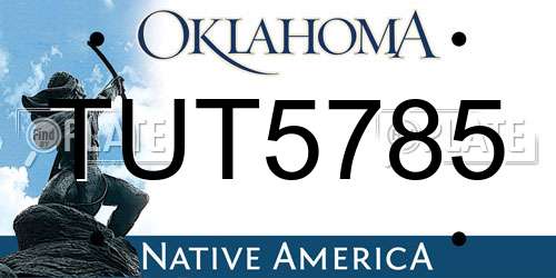 TUT5785 Oklahoma License Plate