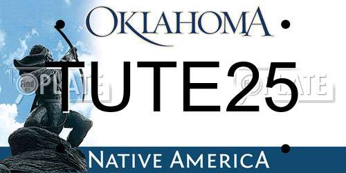 TUTE25 Oklahoma License Plate
