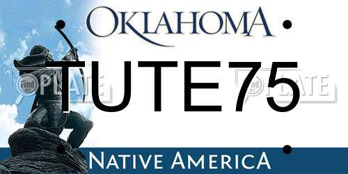 TUTE75 Oklahoma License Plate