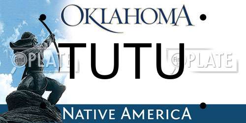 TUTU Oklahoma License Plate