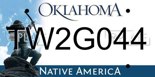 TW2G044 Oklahoma License Plate