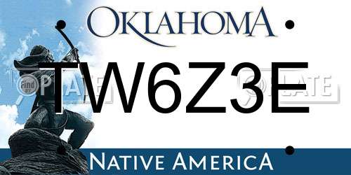 TW6Z3E Oklahoma License Plate