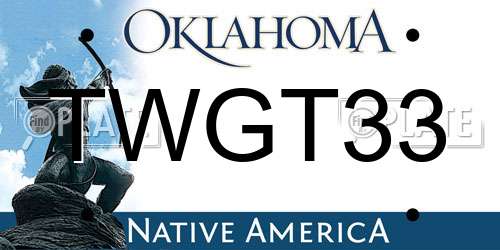 TWGT33 Oklahoma License Plate