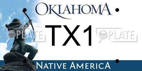TX1 Oklahoma License Plate