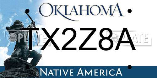 TX2Z8A Oklahoma License Plate