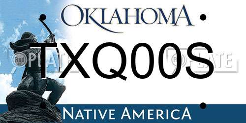 TXQ00S Oklahoma License Plate