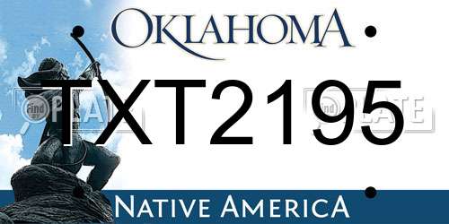 TXT2195 Oklahoma License Plate
