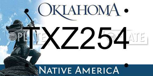 TXZ254 Oklahoma License Plate