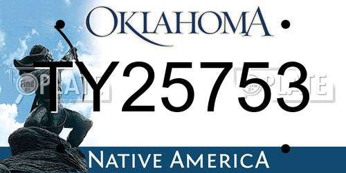 TY25753 Oklahoma License Plate