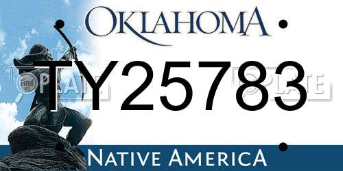 TY25783 Oklahoma License Plate