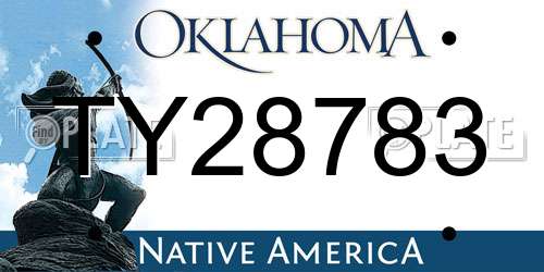 TY28783 Oklahoma License Plate