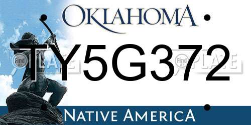 TY5G372 Oklahoma License Plate