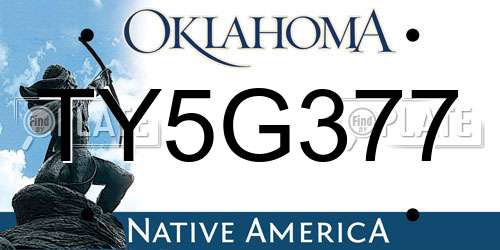 TY5G377 Oklahoma License Plate