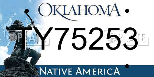 TY75253 Oklahoma License Plate