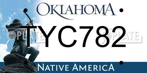TYC782 Oklahoma License Plate