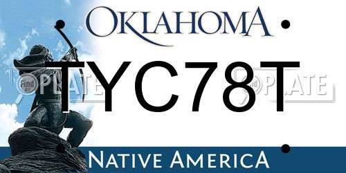 TYC78T Oklahoma License Plate
