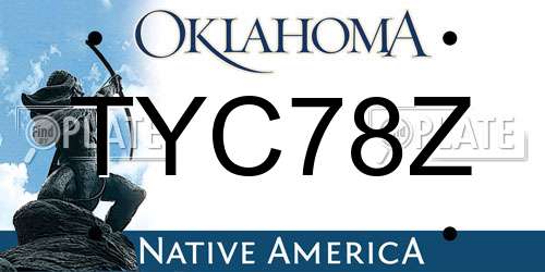 TYC78Z Oklahoma License Plate