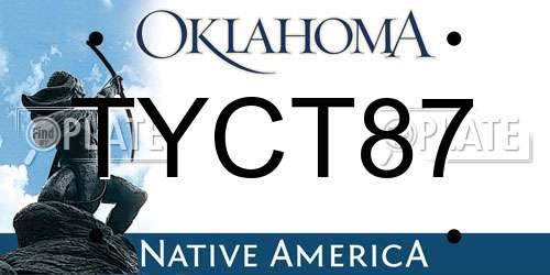 TYCT87 Oklahoma License Plate