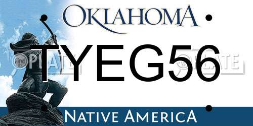 TYEG56 Oklahoma License Plate