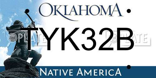 TYK32B Oklahoma License Plate