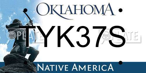 TYK37S Oklahoma License Plate
