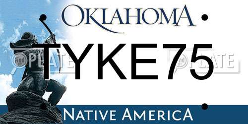 TYKE75 Oklahoma License Plate